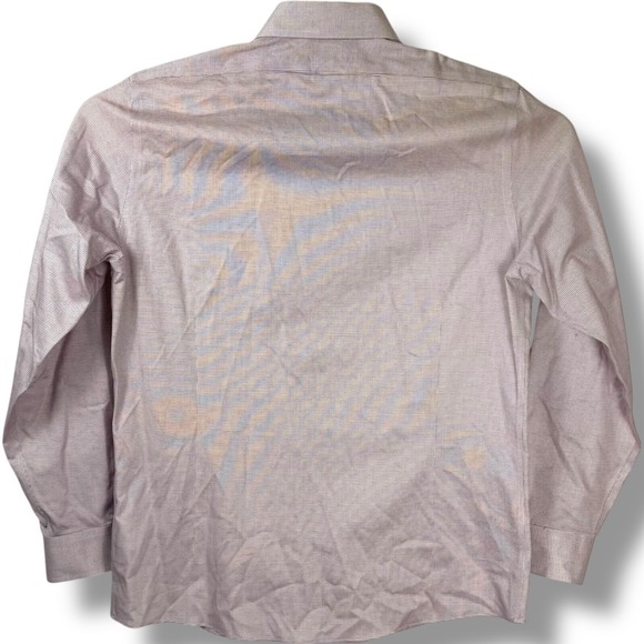 Brooks Brothers Milano Non Iron Dress Shirt Mens 16 L Maroon Check Button Down - Picture 3 of 8